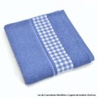 PARURE DE BAIN  Lot 2 serviettes + 2 gants - 360 gr/m² VICHY BLEU