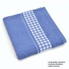  Lot 1 drap+1 serv.+2 gants VICHY BLEU