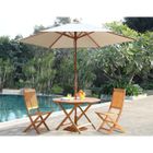 PARASOL - OMBRAGE  Parasol droit en Bois Ø 3 m avec Tissu Taupe