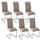 DYLAN Lot de 6 chaises salon taupe blanc