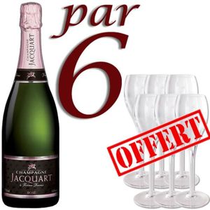 CHAMPAGNE 6 Jacquart Rosé + 6 flutes OFFERTES CHAMPAGNE 6 Jacquart Rosé + 6 flutes OFFERTES