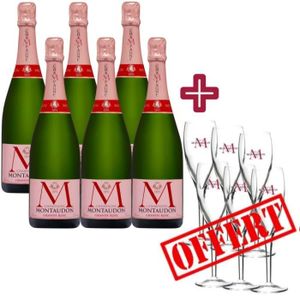 CHAMPAGNE 6x Champagne Montaudon Grde Rose = 6 flûtes offert CHAMPAGNE 6x Champagne Montaudon Grde Rose = 6 flûtes offert