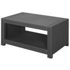 SALON DE JARDIN - ENSEMBLE TABLE CHAISE FAUTEUIL MONACO Salon jardin aspect rotin tressé Anthracite
