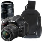 APPAREIL PHOTO RÉFLEX NIKON D5200 + 18-55 mm + 70-300mm + Sac à dos T'nB
