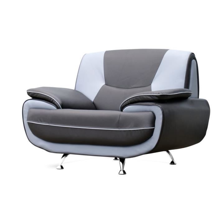 Spacio fauteuil en simili noir et gris achat / vente fauteuil ... Etgris