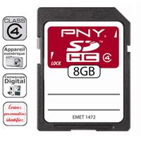 CARTE MEMOIRE PNY Carte SD Storage Class 4 8Go