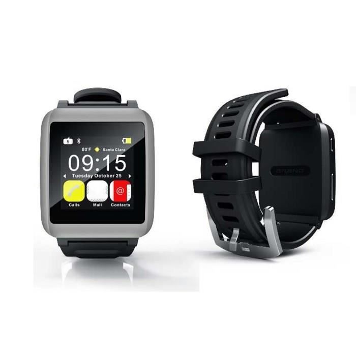 Montre MP3 Bluetooth 4GB Couleur titanium Ecran TFT 1.5" Capacitif