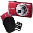 COMPACT CANON A2500 Compact Rouge + Etui + Carte SD 4 Go