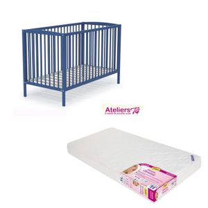 LIT NON PLIANT BEBE Ensemble Lit 60x120cm + matelas Babyclim