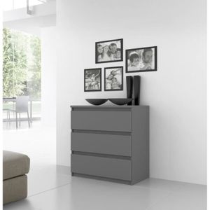 commode chambre gris laque