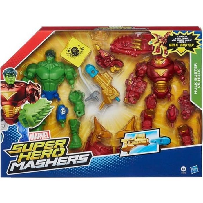 Marvel Iron Man Mk 44 Vs Hulk Hero Mashers  Achat / Vente accessoire de