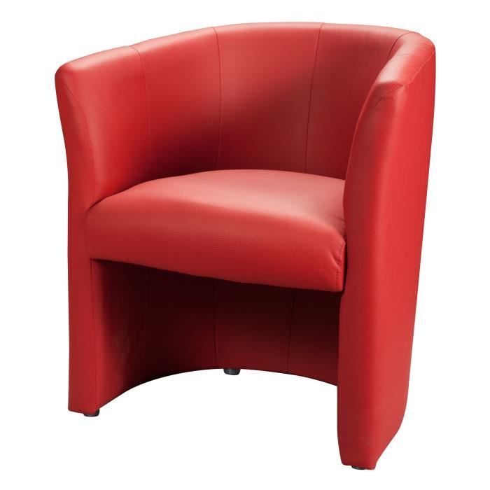 fauteuil cabriolet simili cuir rouge