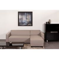 CANAPE FIRR Canapé d'angle réversible en PU Taupe