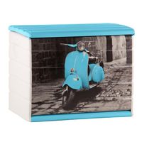 PETIT MEUBLE RANGEMENT  Coffre résine - 260L - Façade décor Vespa