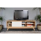  TWEENY Meuble TV 148 cm chêne et blanc laqué