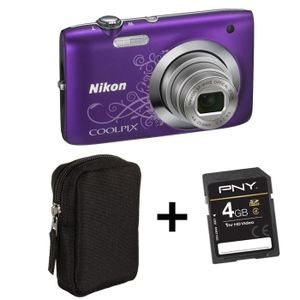 COMPACT NIKON S2600 VIOLET+ Etui + Carte SD PNY 4 Go