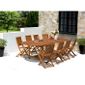 SALON DE JARDIN  Ensemble table ovale + 8 chaises en eucalyptus FSC