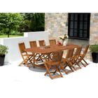  Ensemble table ovale + 8 chaises en eucalyptus FSC