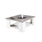  CHERRY Table basse blanche et taupe 89x67x31cm