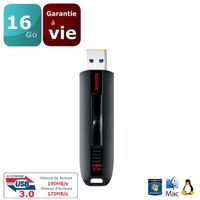 Comparer SANDISK CRUZER EXTREME SDCZ80016GX46 NOIR 16GO  
