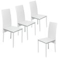 CHAISE  Lot de 4 chaises LINDSAY blanches PVC