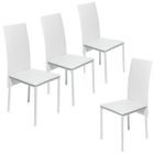 CHAISE  Lot de 4 chaises LINDSAY blanches PVC