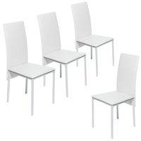 CHAISE  Lot de 4 chaises LINDSAY blanches PVC
