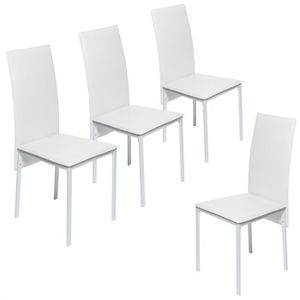 CHAISE Lot de 4 chaises LINDSAY blanches PVC CHAISE Lot de 4 chaises LINDSAY blanches PVC