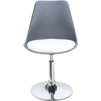 POPPY Chaise rotative Grise assise blanche POPPY Chaise rotative Grise assise blanche