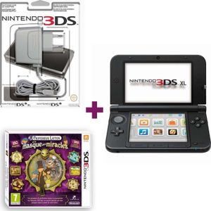 DS 3DS XL ROUGE NOIR + LAYTON 4 + BLOC CHARGEMENT