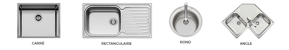 Evier forme de bac