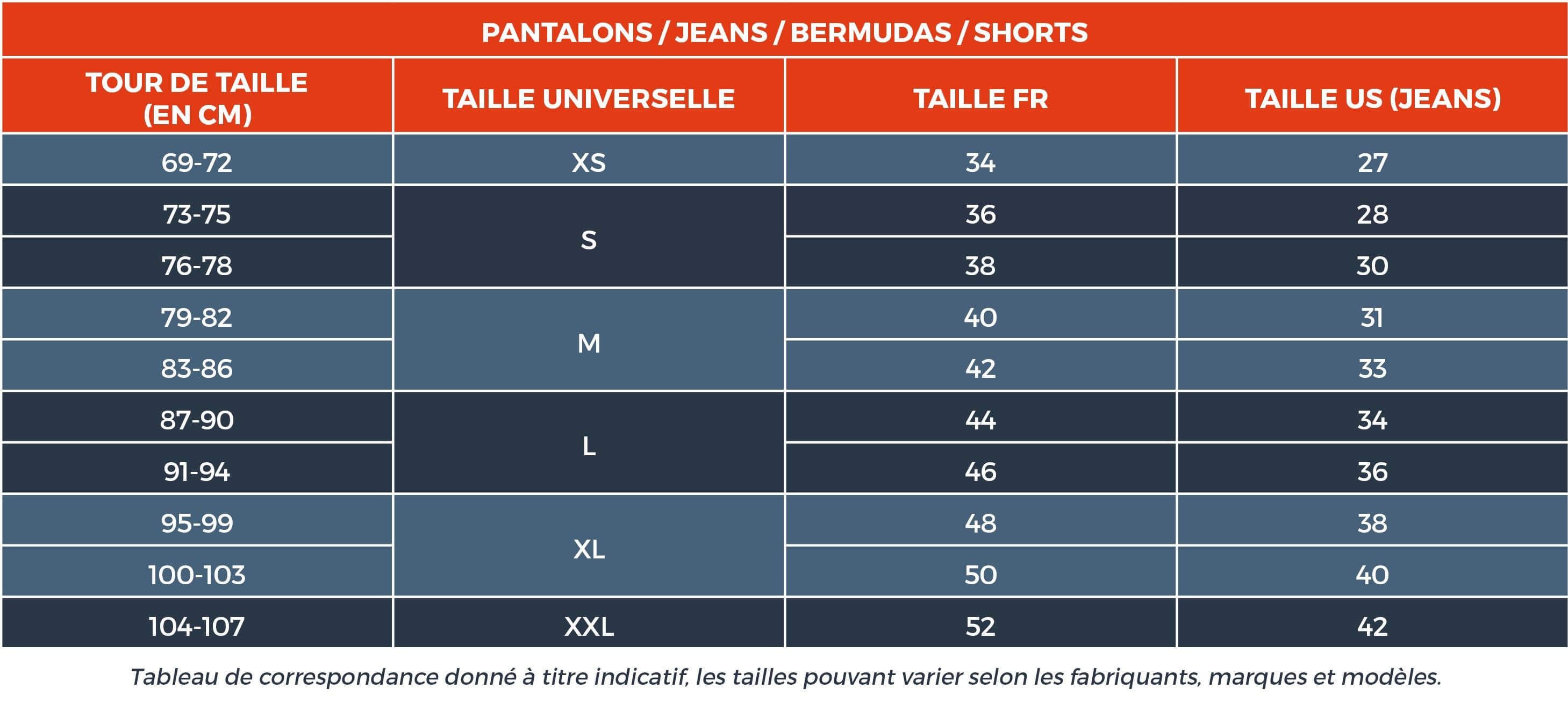 guide taille de pantalon Online soldes, JUSQU'À 62% OFF