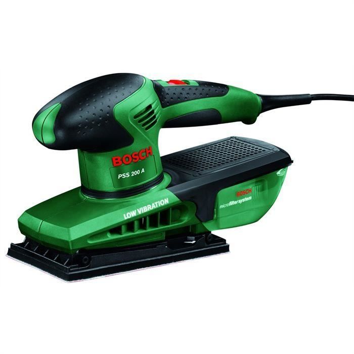 Ponceuse vibrante BOSCH PSS 200 A (200 W, coffret de rangement, feuille abrasive P120)