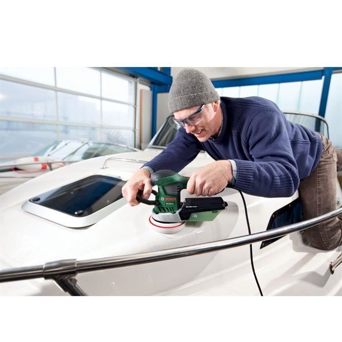 Ponceuse excentrique filaire BOSCH PEX 400 AE (350W, livrée avec coffret de rangement, 1 paper assistant, 1 papier abrasif G 80)