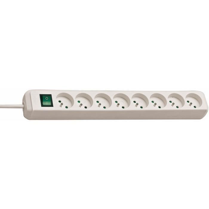 Brennenstuhl Multiprise ECO-LINE Blanche - 8 prises et 3m de câble
