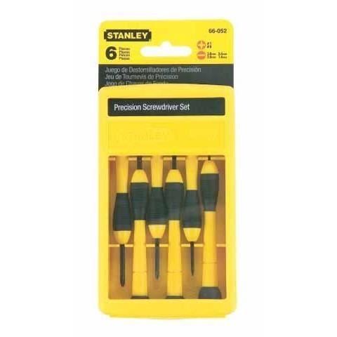 STANLEY Coffret de 6 tournevis horloger bimatiere