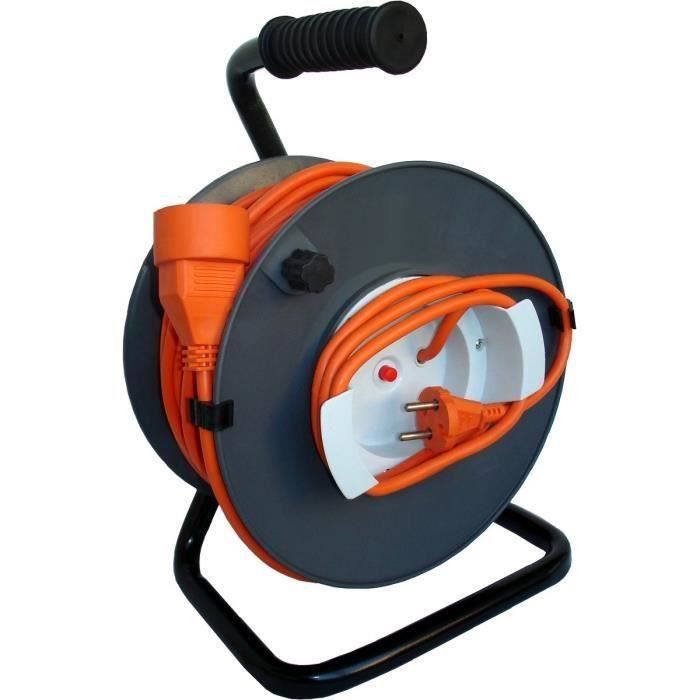 ZENITECH Enrouleur électrique 40m sans prise 2x1,5 mm²