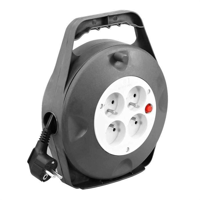 Enrouleur ménager électrique 10 m HO5VVF 4 prises 3G1,5