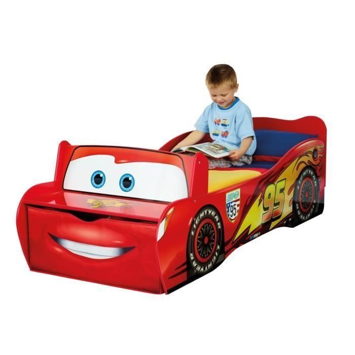 Disney Cars Lit enfant Flash McQueen, avec rangement pour matelas 140cm x 70cm