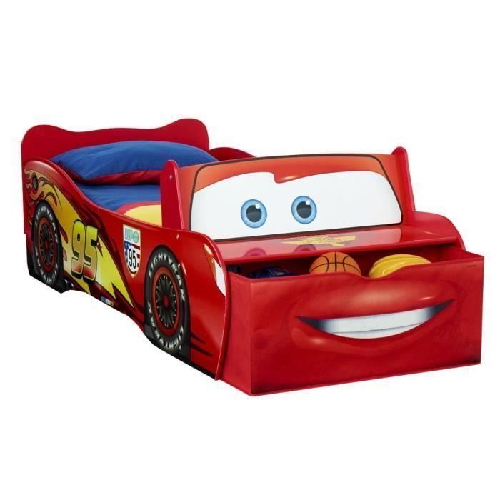 Disney Cars Lit enfant Flash McQueen, avec rangement pour matelas 140cm x 70cm