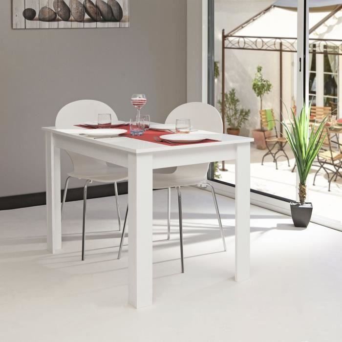 TEMAHOME Table 4 personnes - Contemporain - Blanc - NICE - L 110 x P 70 x H 73 cm