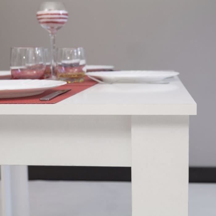 TEMAHOME Table 4 personnes - Contemporain - Blanc - NICE - L 110 x P 70 x H 73 cm
