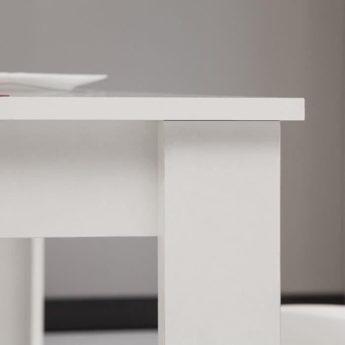 TEMAHOME Table 4 personnes - Contemporain - Blanc - NICE - L 110 x P 70 x H 73 cm