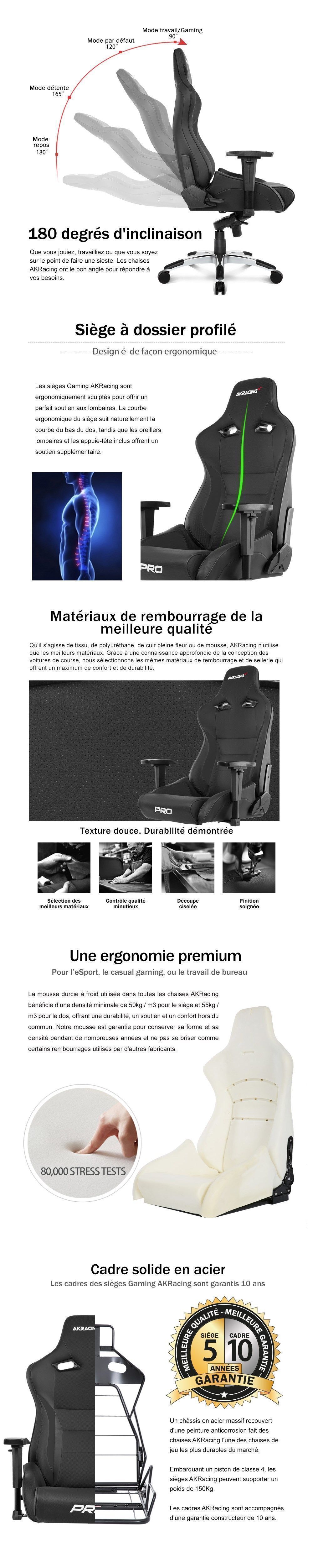 AKRACING Series Core LX - Siège Confort pour Gamer finition cuir