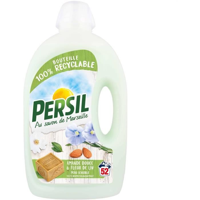 Persil Lessive Liquide Peau Sensible Amande Douce 2,6l 52 Lavages