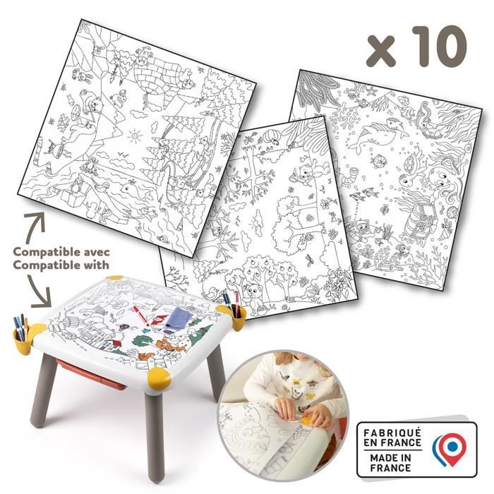 Smoby - Ricarica pagine da colorare per il tavolo creativo dei bambini - 10 fogli da colorare