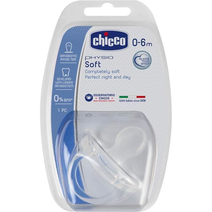 Chicco Physio Soft tout Silicone Neutre Transparent 0-6m