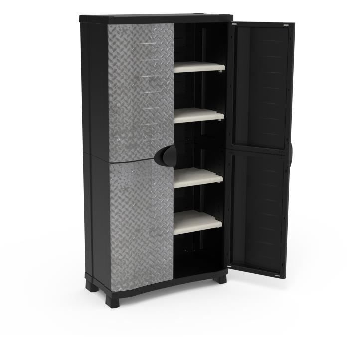 Image secondaire de Armoire Space-Saver 90 cm avec 4 étagères - Noir et Bois