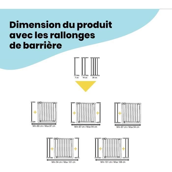 Barrera de seguridad para niños metal negro fácil de cerrar