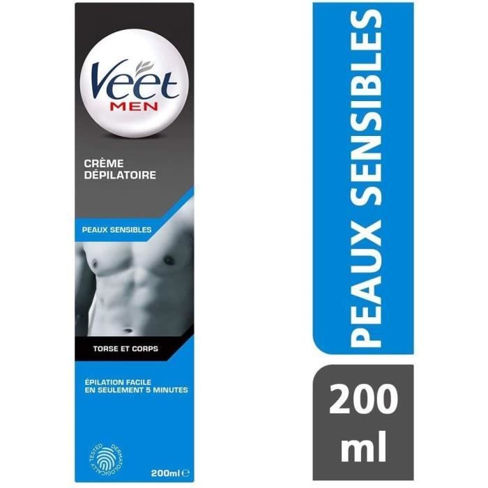 VEET Creme Dépilatoire pour homme - Peaux Sensibles - 200 ml